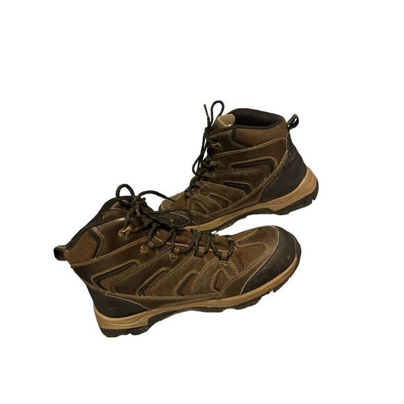 Eddie Bauer Men Brown Leather Lace Up Outdoors Boots Hiking Fishing Work Camping